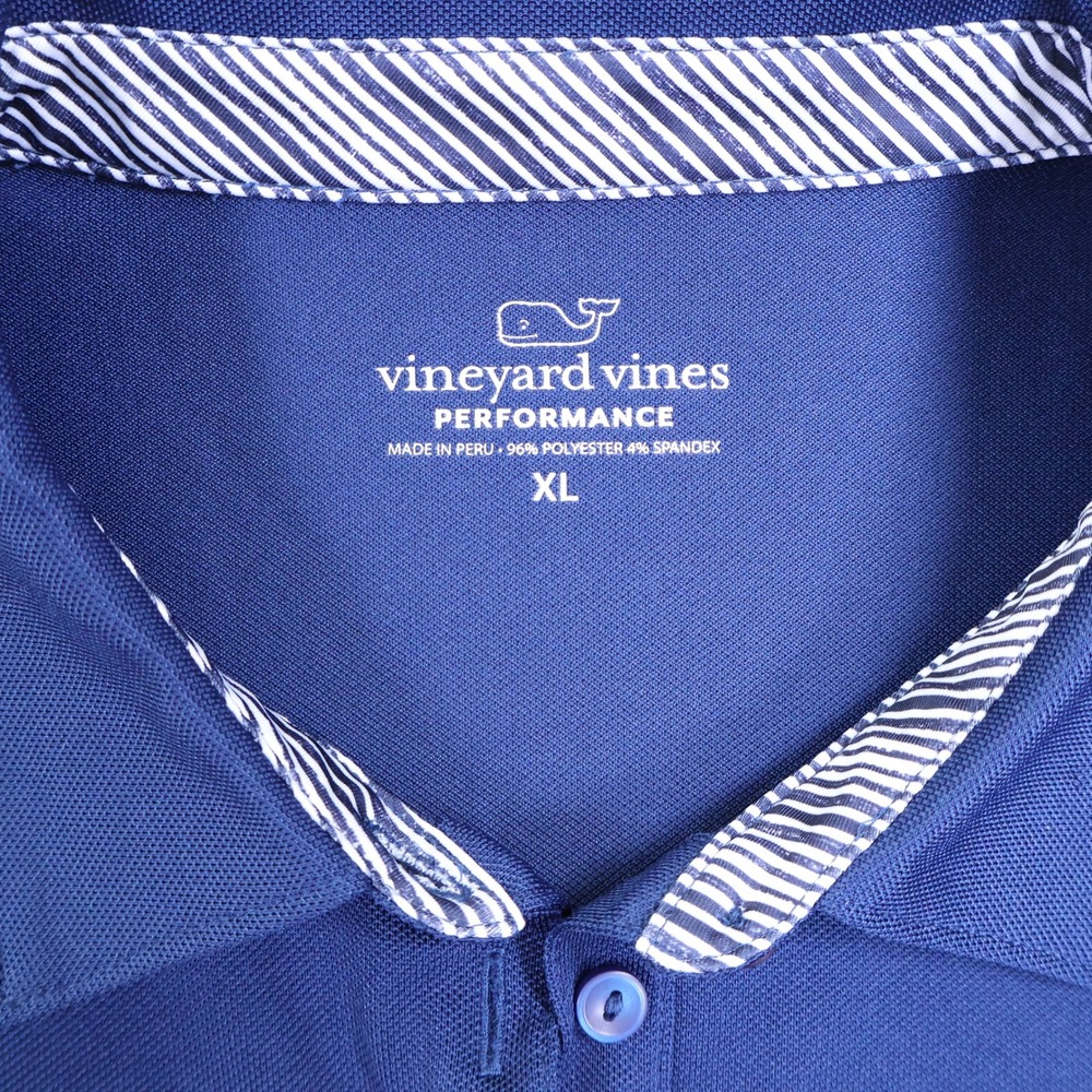 Vineyard Vines Performance Polo Shirt‎ Womens XL Blue Quail Hollow Golf - Picture 7 of 10